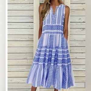 BRAND NEW WITH TAGS. Midi, v-neck dress with pockets!